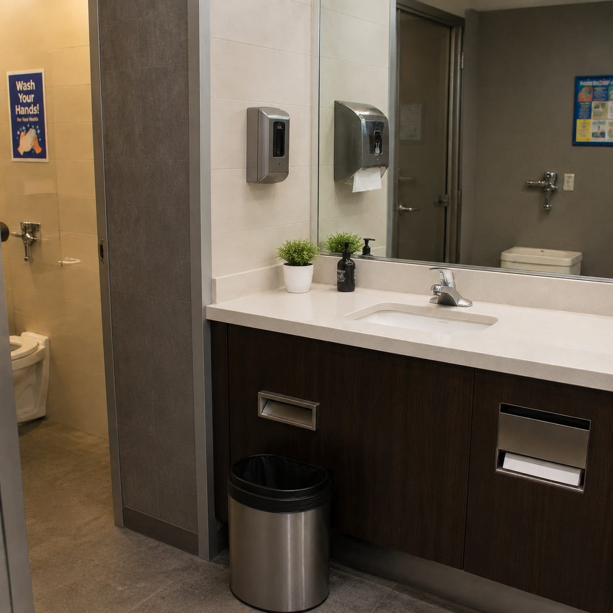 Office Cleaning Sanitized Office Restroom